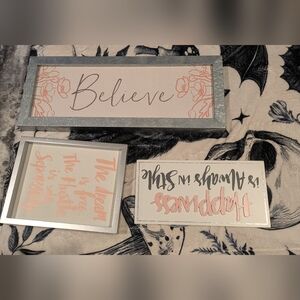 Coral&Grey Wall Art Bundle 5pcs